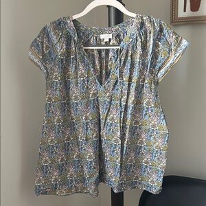 Floral Blue Women's Top 100% Indian cotton